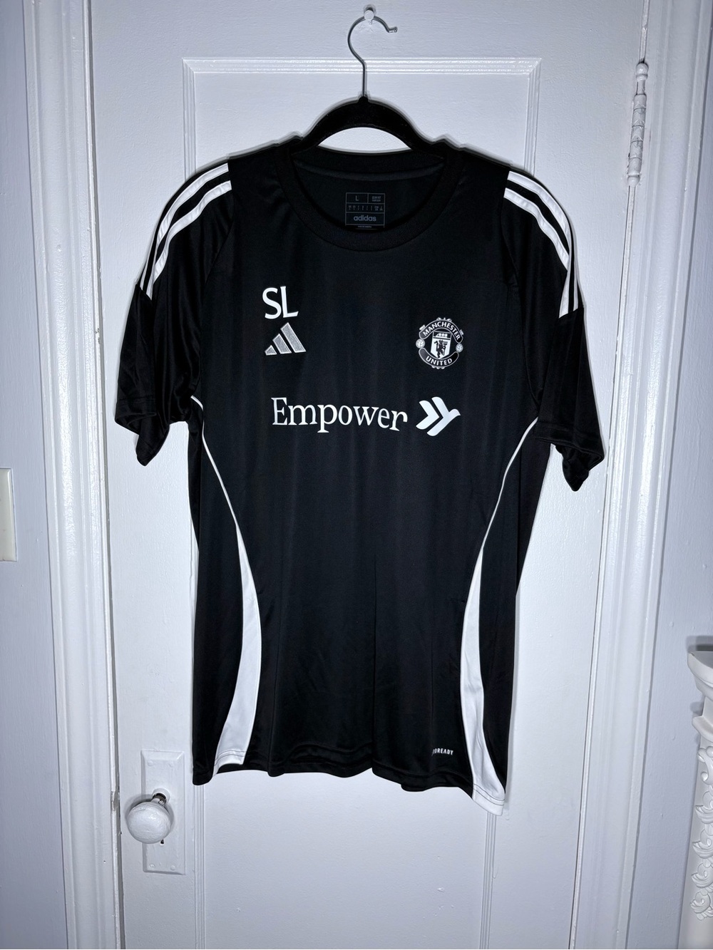 adidas Black and White Manchester United Training Jersey